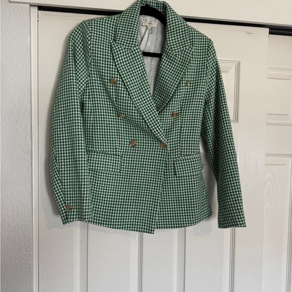 Entro Green Houndstooth Blazer with Gold Buttons - Picture 6 of 6